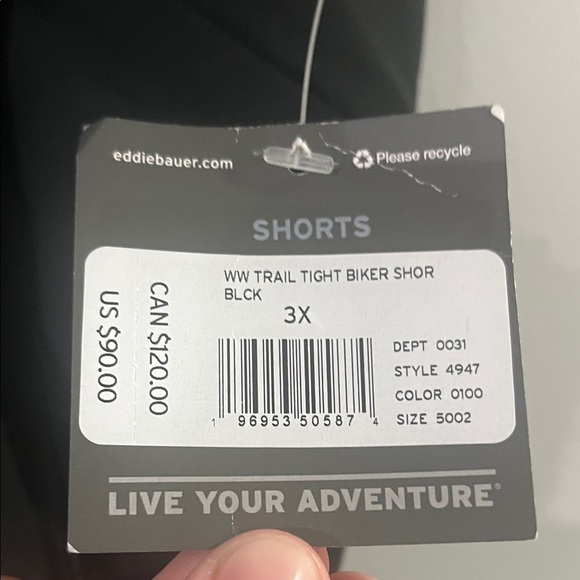Eddie Bauer Black Biker Shorts 3X - Picture 2 of 6
